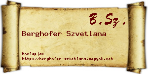 Berghofer Szvetlana névjegykártya